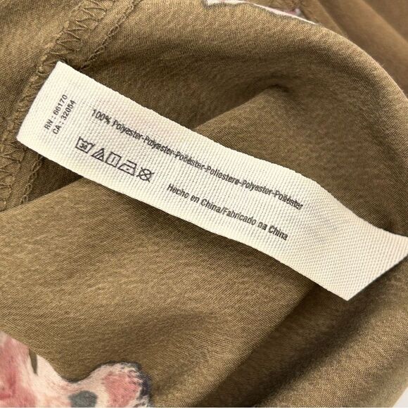 Free People olive floral cascades faux wrap strappy Slip Dress size medium - Picture 8 of 8